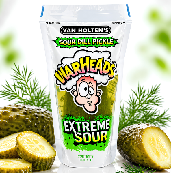 VAN HOLTEN'S - Warheads Sour Dill Pickle Extreme Sour USA 280g